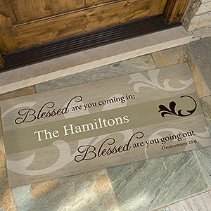 Oversized Personalized Religious Doormat - You Are Blessed  - 6546-O
