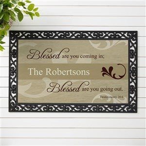Personalized Religious Doormat - Blessed Are You - 6546-M