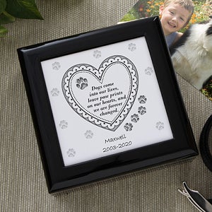 Paw Prints On My Heart Memorial Keepsake Box - 6562