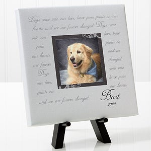 Paw Prints On Our Hearts Photo Pet Memorial Canvas Art - 8x8 - 6563-8x8