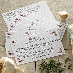 Family Favorites 3x5 Personalized Recipe Cards - 6645