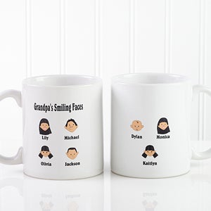Personalized Family Character Coffee Mug for Grandparents - 6704-S