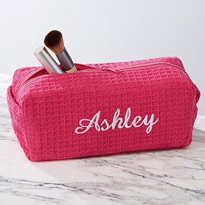 Bridal Party Personalized Vegan Leather Makeup Bag - Rose Gold