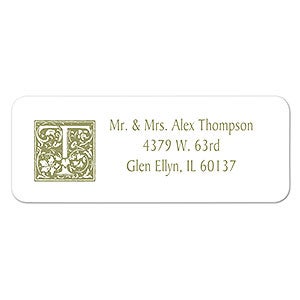 Floral Monogram Return Address Labels - 6915