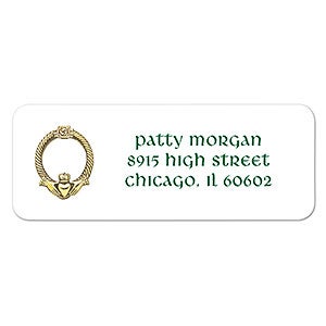 Golden Claddagh Return Address Labels - 6935