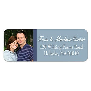 Simple Stripes Photo Return Address Labels - 6955