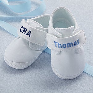 Personalized Satin Baby Shoes for Boys - 7071