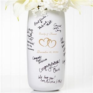 Joined Hearts Personalized Signature Wedding Vase - 7121