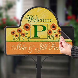 Summer Sunflowers Personalized Magnetic Garden Sign - 7197-M