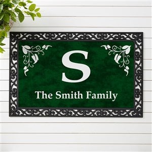 Scroll Leaf Monogram Personalized Doormat- 20x35 - 7198-M