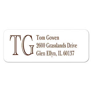 Academy Monogram Return Address Labels - 7232