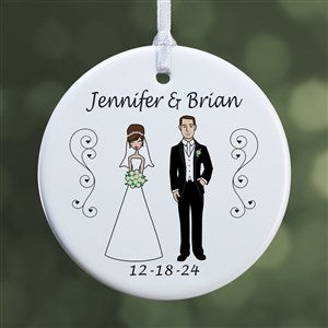 Personalized Christmas Ornaments - Bride and Groom Characters - 1-Sided - 7265-1