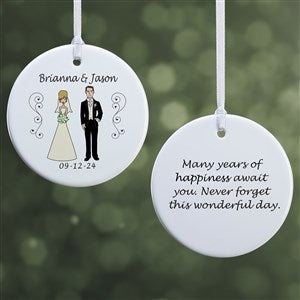 Personalized Christmas Ornaments - Bride and Groom Characters - 2-Sided - 7265-2
