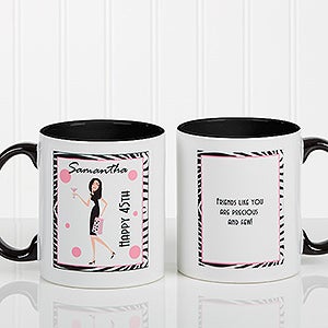 Birthday Girl Personalized Coffee Mug for Women - Black Handle - 7360