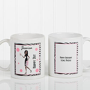 Birthday Girl Personalized Coffee Mug for Women - White Handle - 7360-S