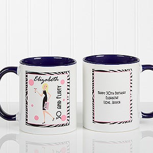 Birthday Girl Personalized Coffee Mug for Women - Blue Handle - 7360-BL
