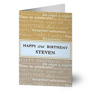 For His Birthday Personalized Greeting Card - 7487