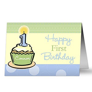 Personalized Birthday Cards for Boys - Babys First Birthday - 7489-B