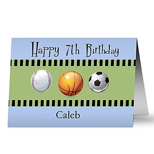 Sports Birthday Personalized Greeting Card - 7490