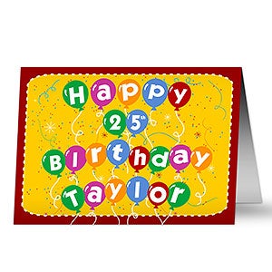 Birthday Balloons Personalized Greeting Card - 7492