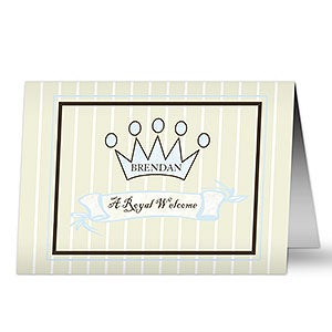 Baby Boy Personalized Greeting Cards - Royal Welcome - 7493-B
