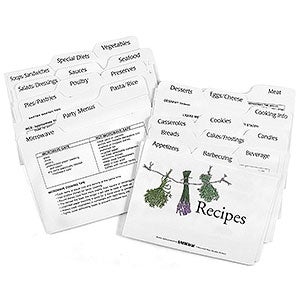 24 Card Divider Set 4 x 6 Recipe Cards 