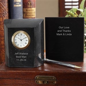Groomsman Personalized Marble Clock - 7614
