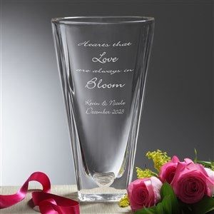 Love In Bloom Engraved Crystal Vase - 7615