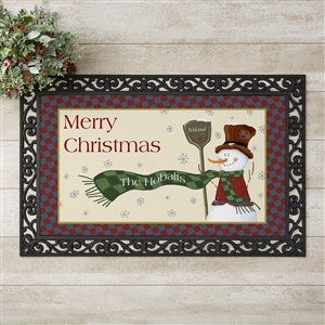 Let It Snow Snowman Personalized Doormat- 20x35 - 7643-M