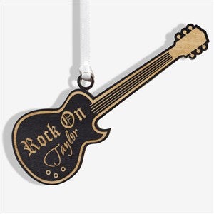 Rock On Personalized Black Wood Guitar Ornament - 7753-BLK
