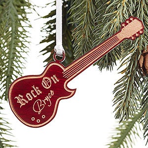 Rock On Red Wood Guitar Ornament - 7753-R
