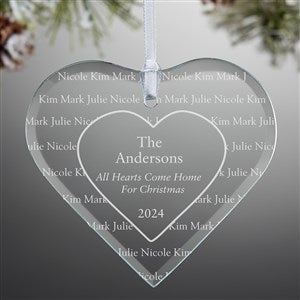 All Hearts Come Home Engraved Glass Ornament - 7937