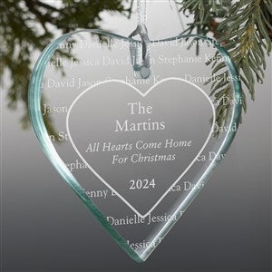 All Hearts Come Home Engraved Premium Glass Ornament - 7937-P