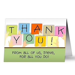 Thanks From Us All Personalized Greeting Card - 7940