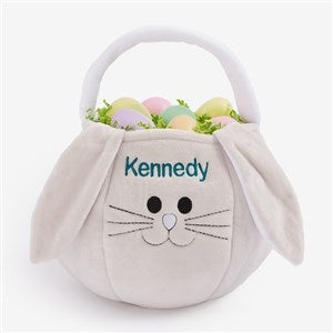 Personalized Baby Easter Basket - Gray Easter Bunny - 7974-G