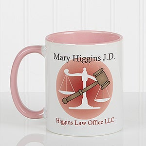 Coffee & Counsel Personalized Coffee Mug 11 oz.- Pink - 8009-P
