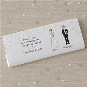 Wedding Party Characters Custom Candy Bar Wrappers - 8034