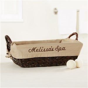 Personalized Wicker Basket with Embroidered Name - 8119