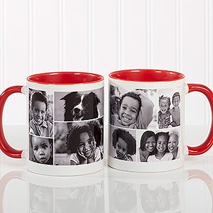 Personalized Photo Collage Coffee Mug - Red Mug - 8214-R