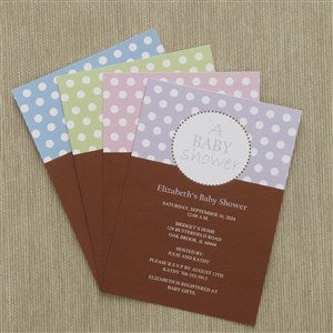 Pretty Polka Dot Baby Shower Invitations - 8286