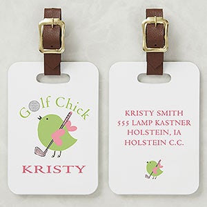 Golf Chick Personalized Ladies Bag Tag - 8438