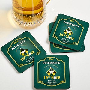 19th Hole Personalized Bar Coaster - 8442