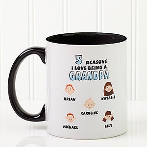 Family Characters Custom Coffee Mug - His Reason Why - Black Handle - 8603-B