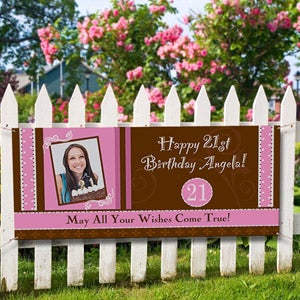 Birthday Party Personalized Photo Banner - 30x72 - 8724