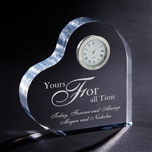 A Time For Love Engraved Heart Clock - 8856