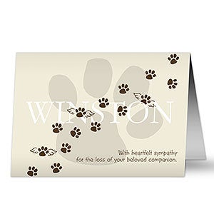 Pawprints To Heaven Personalized Greeting Card - 8900
