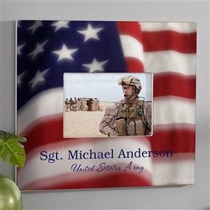 American Flag Personalized Picture Frame - 5x7 Wall