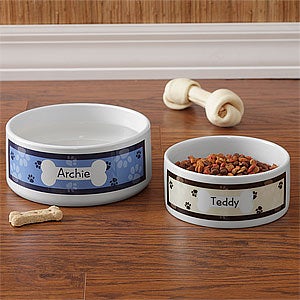 Personalized Dog Bowls - Throw Me A Bone - Large - 9159-L