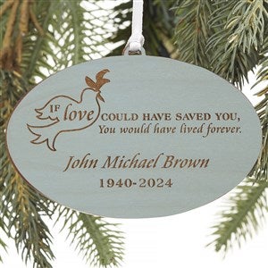 Forever Loved Personalized Blue Wood Memorial Ornament - 9230-B