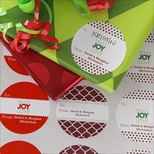 Peace Joy Love Personalized Gift Stickers - 9236